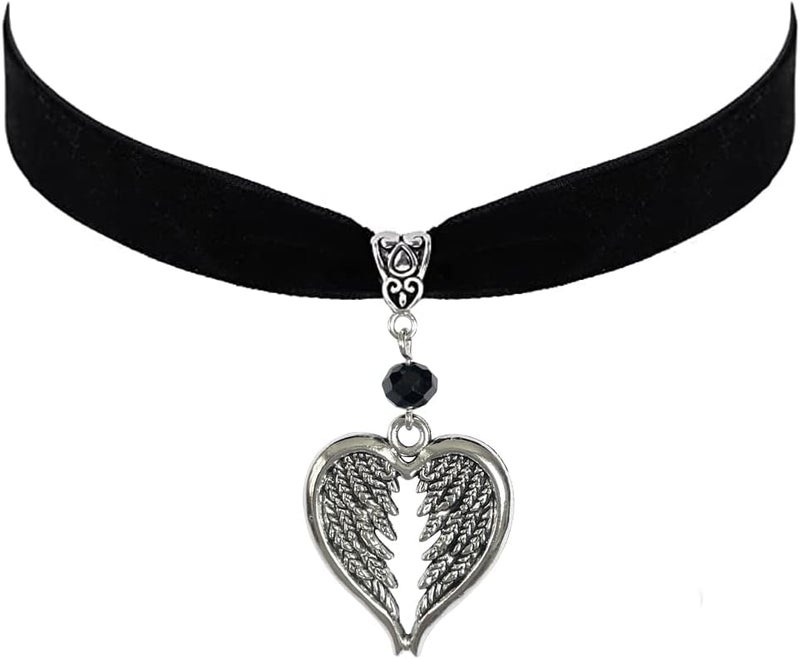 Cicod Gothic Black Velvet Goth Choker Necklace for Women,Cameo Black Choker Crow Skull Pendant Necklace Vintage Collar Skull Necklace Gothic Jewelry - Image 1
